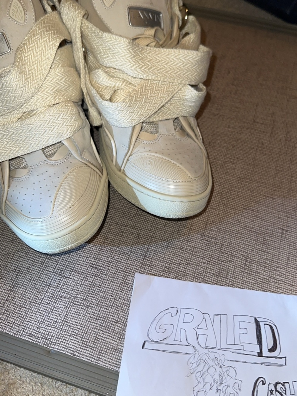Lanvin Curb Peach Monochrome Sneakers 45/ US 12